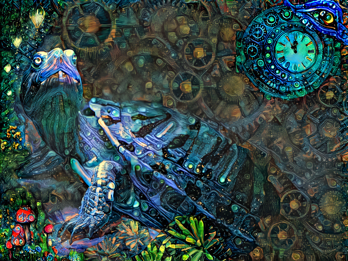 Turtle Time Traveller ~ From my own composition of mixed media & custom style