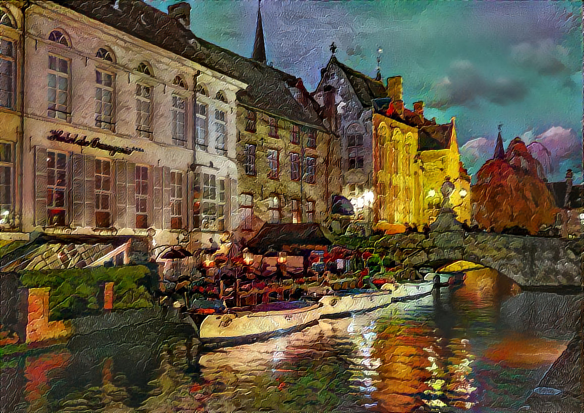 - - - - - 'Bruges After Sunset : Belgium' - - - - - Digital art by Unreal - from own photo.