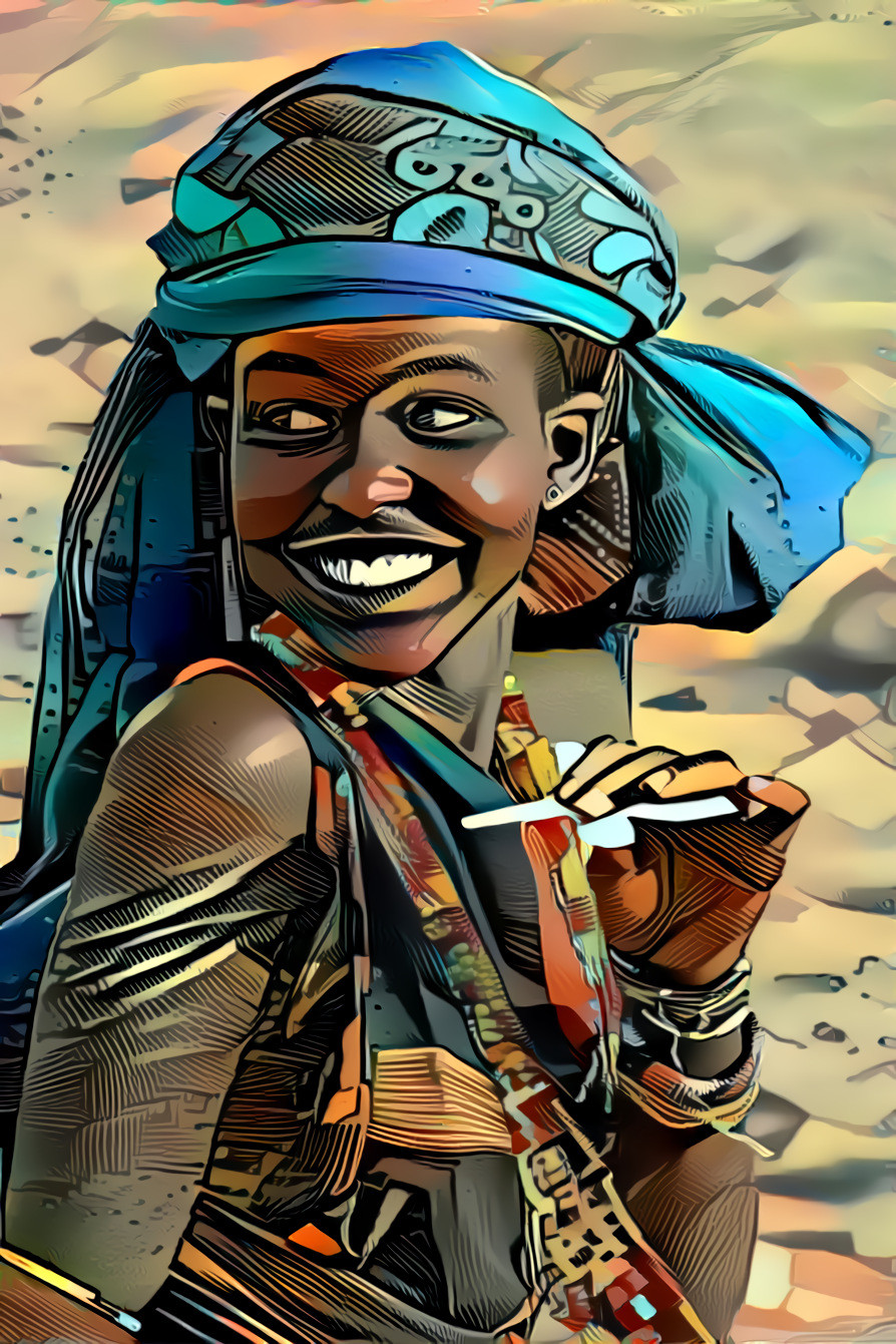 young girl of the nomadic people Gabbra, Kenya