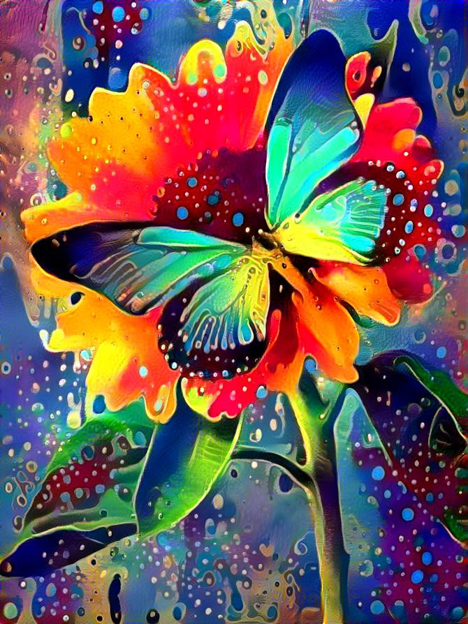 Butterfly On A Colorful Flower