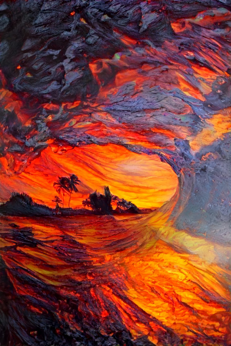ocean wave, retextured, hot lava