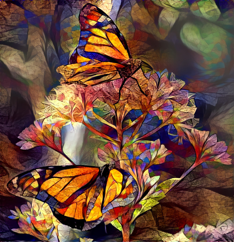 butterflies in stained glass