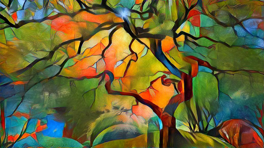 Majestic Tree - Stained Glass Painting