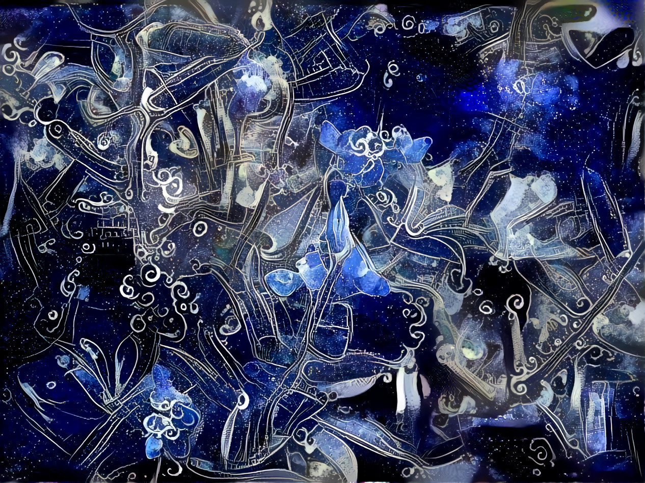 Blue Universe of flowers