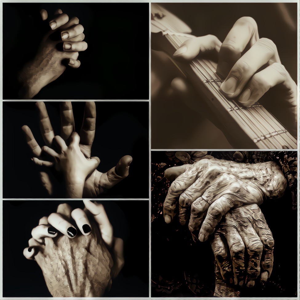 A collage of hand photos