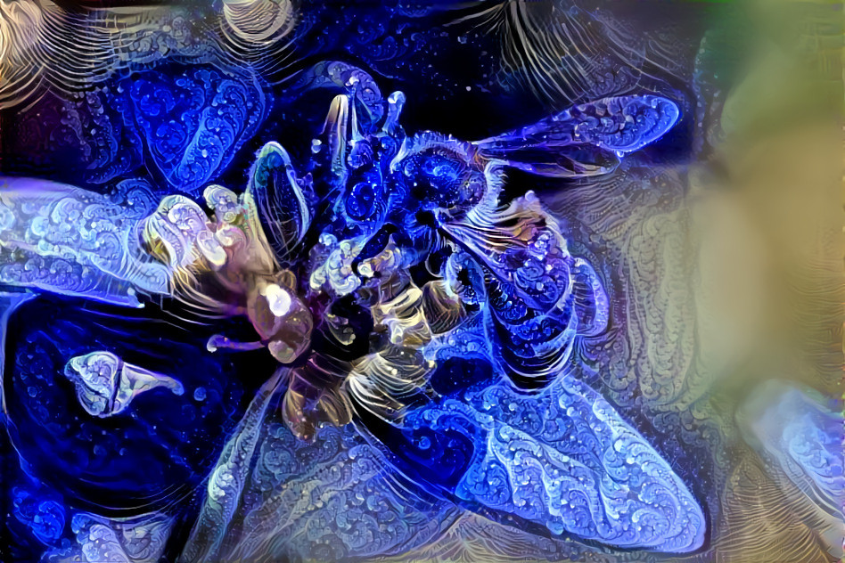 blue glasswork
