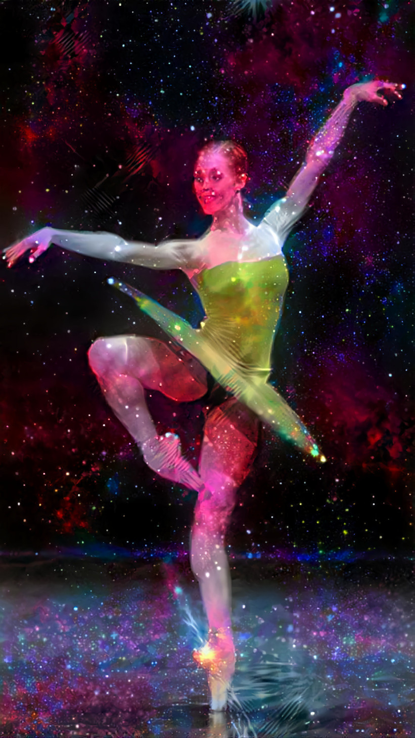 ballerina, starry night, cosmos, retexture