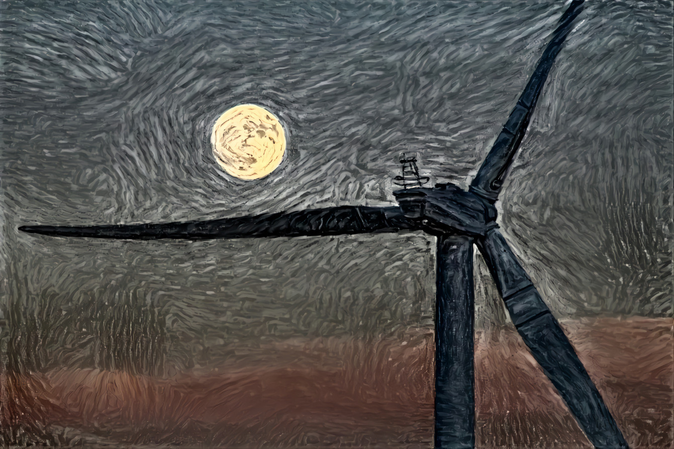 'Full Moon On The Wind Farm'