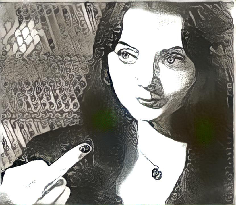 Normally I just dream my art. In this case I used my art as a style & a picture that's obviously not mine. I just love Carolyn Jones & the Addams Family.
