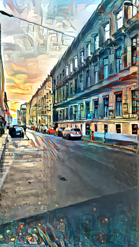Sunset over the street