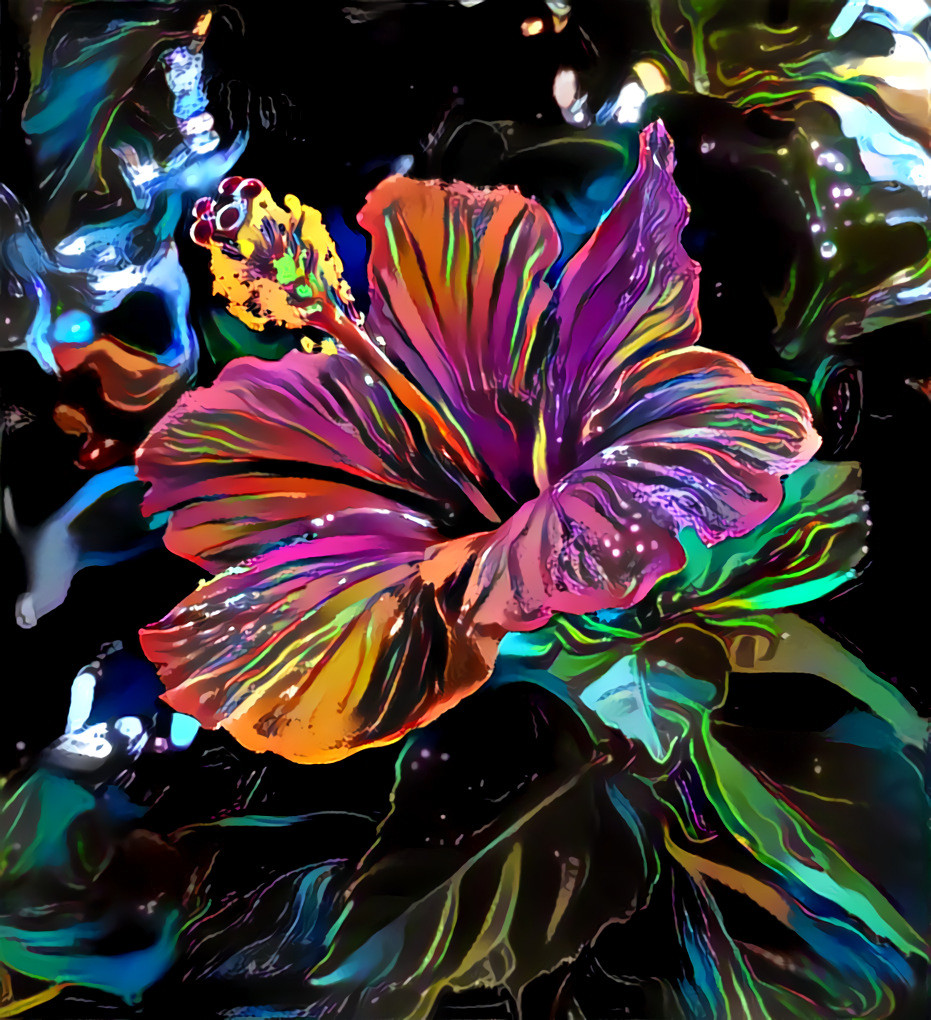 "Neon Hibiscus" ~ My Pic from my Garden