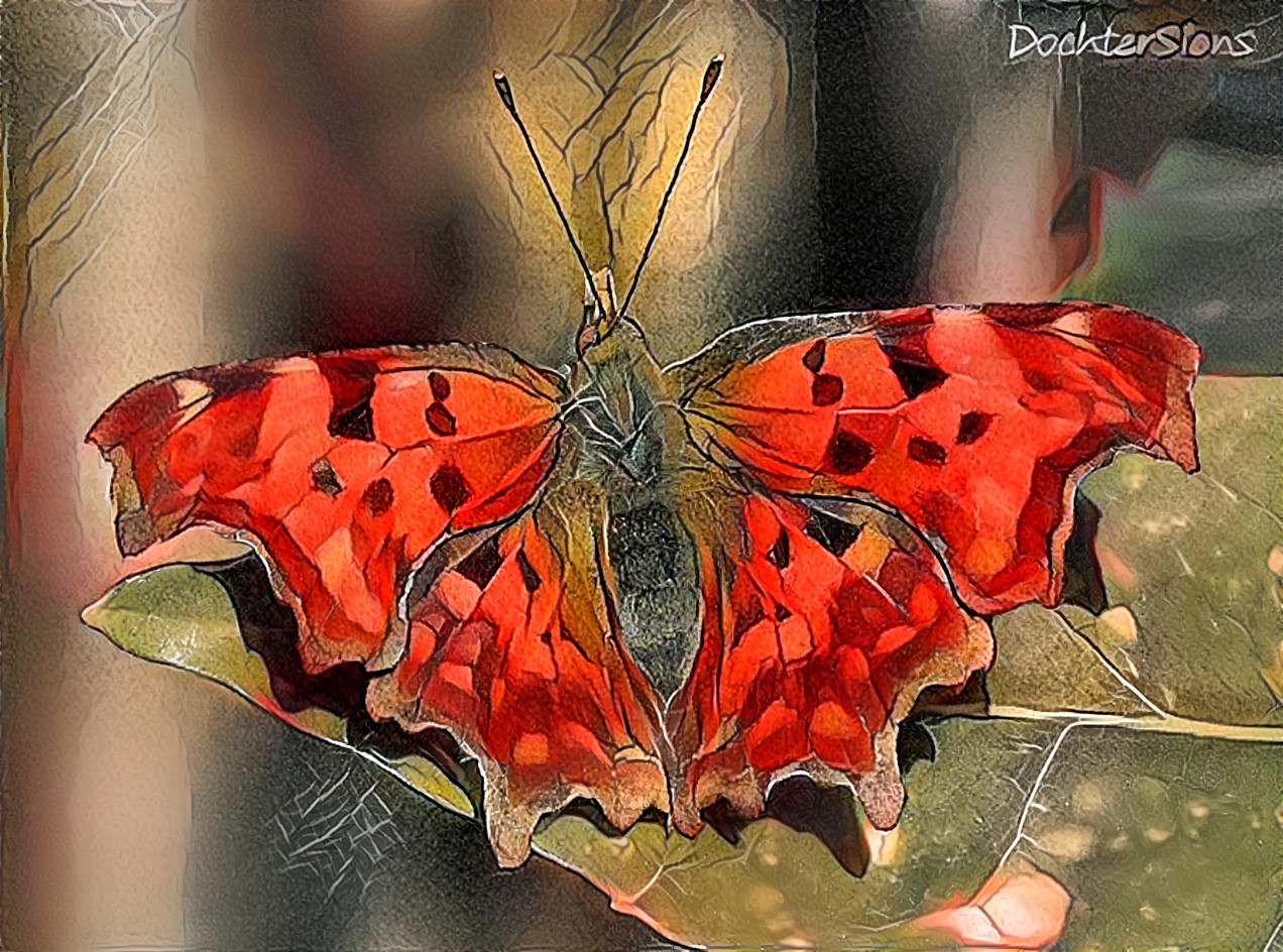Gehakkelde Aurelia vlinder