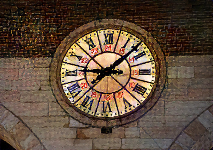 The city clock chimed nine