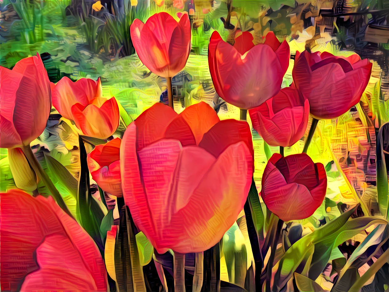 tulips, crisply defined