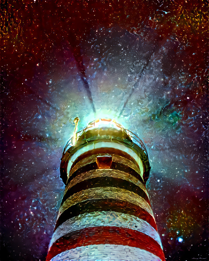''Lighthouses of the Cosmic Ocean'' _ source: ''West Quoddy Head Lighthouse'' - photo and edition by Marty Saccone _ (200317)