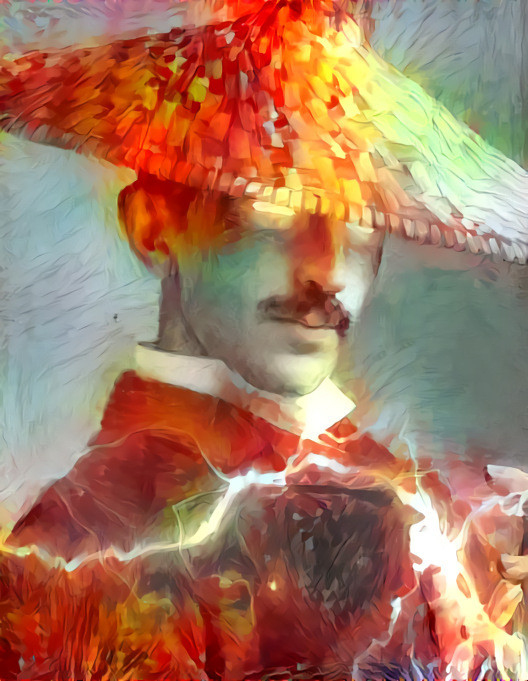 Tesla in a Chinese hat B