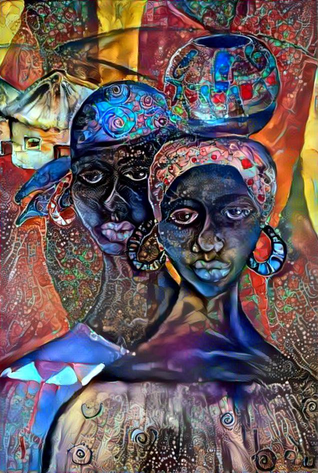 Colorful work of Two Ladies - Africa