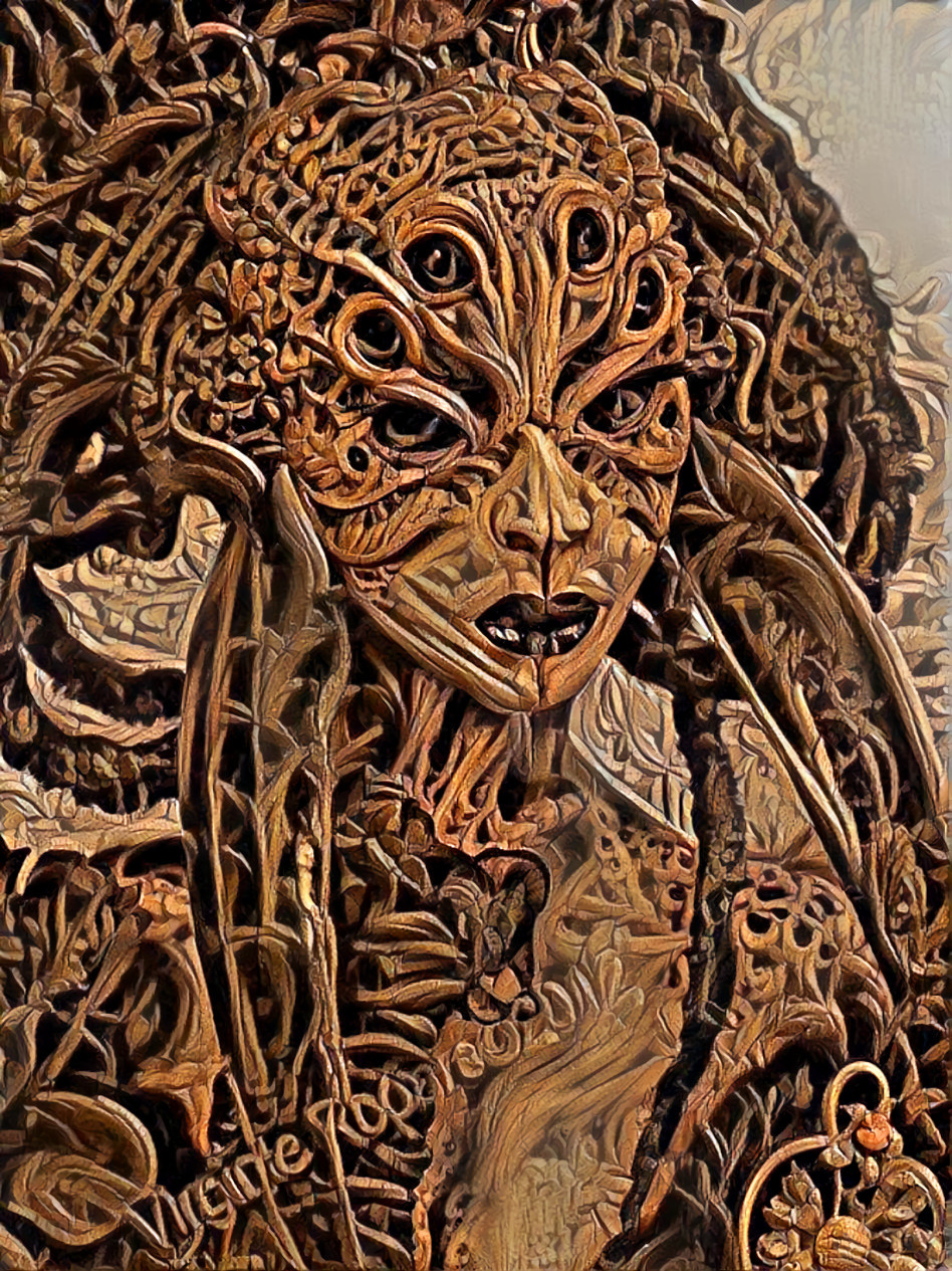 alien life form ~ wood, carving