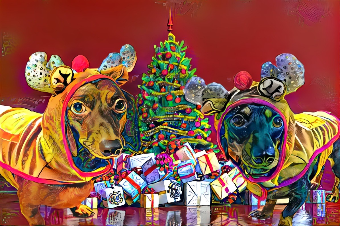 Merry Xmas from Ruby and Sophia! (background by cehenot on desktopnexus)