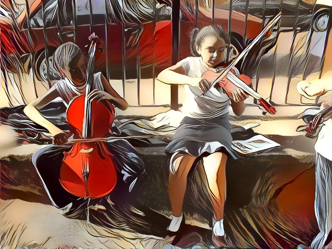 Young musicians on the street