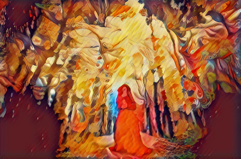 Woman in woods