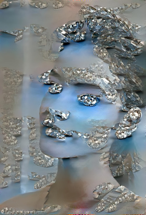 model - diamonds face - light powder blue