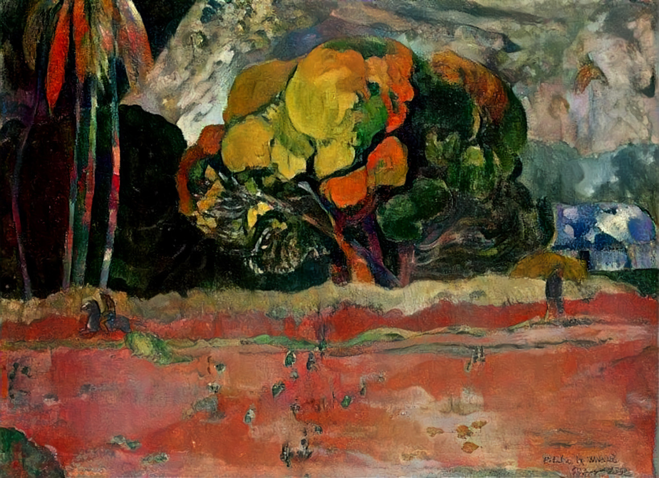 Gauguin Fatata te Moua 1892 boosté