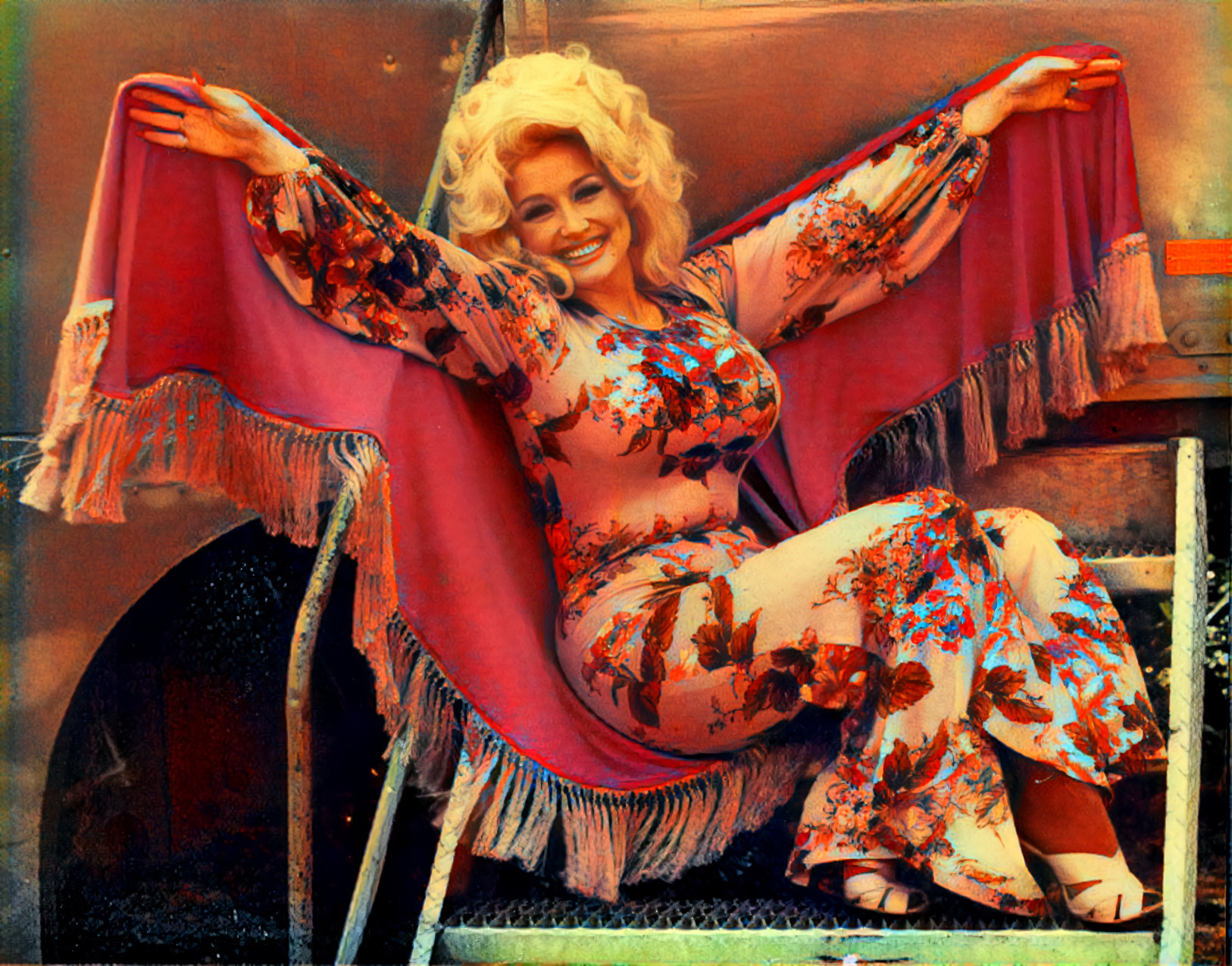 Deep Dream inspired by Dolly Parton being Dolly.