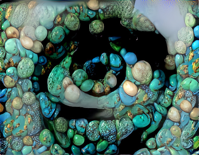 eyeball in mouth - turquoise stone