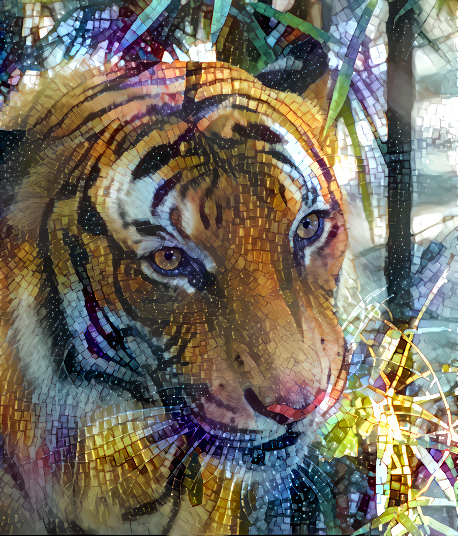 Tiger Mosaic -Unsplash photo, style is my creation.