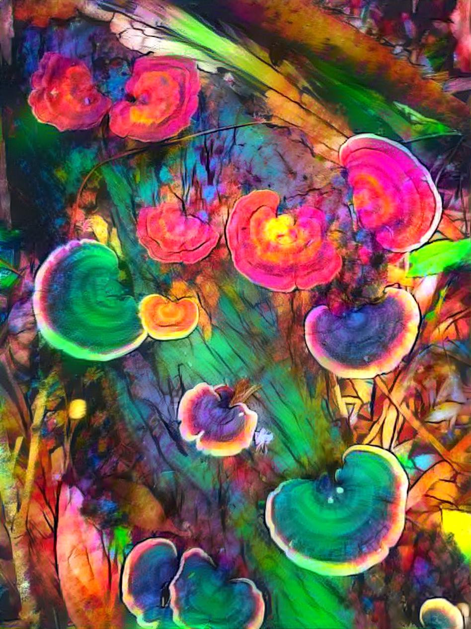 Water colour-ful mushrooms 