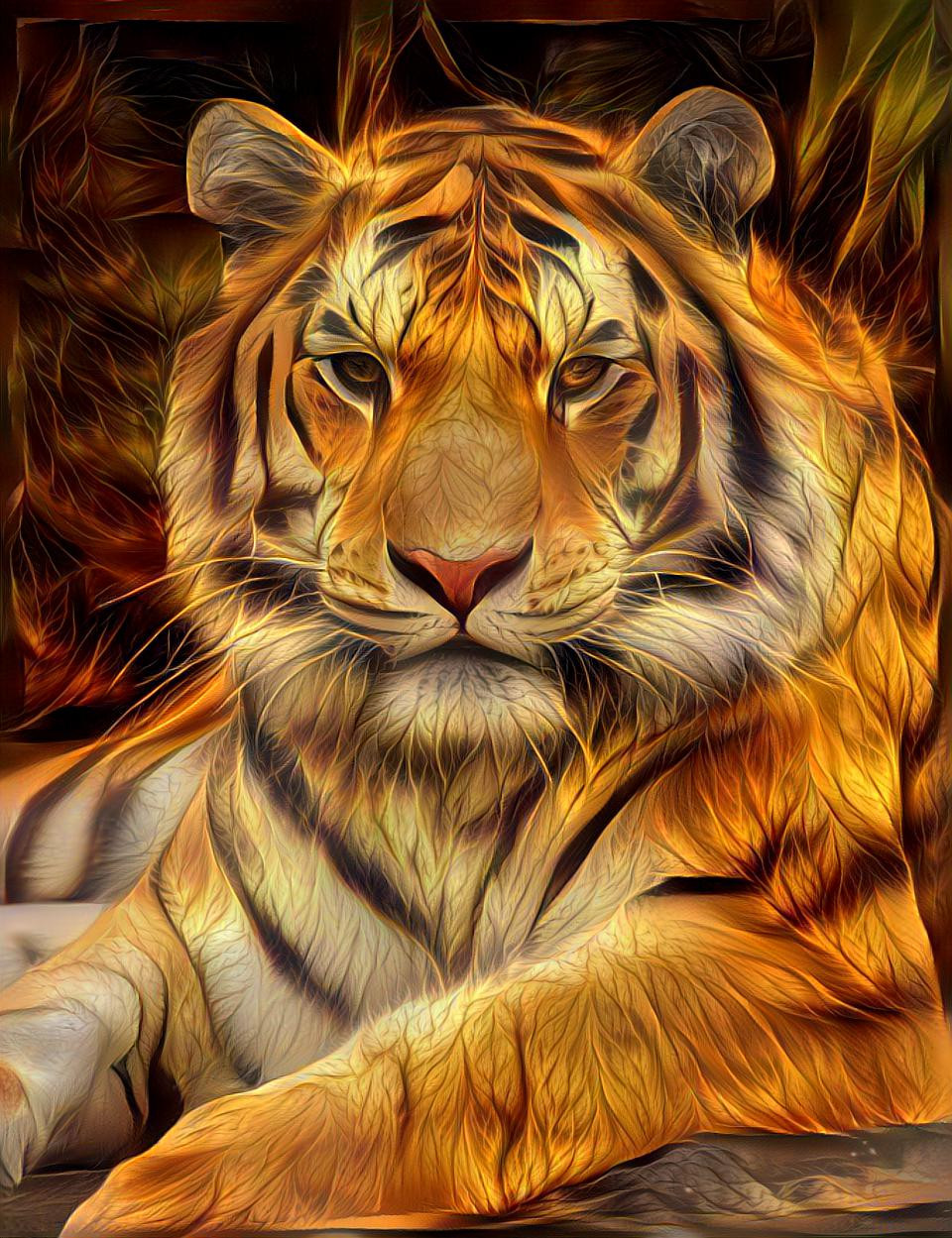Amber tiger
