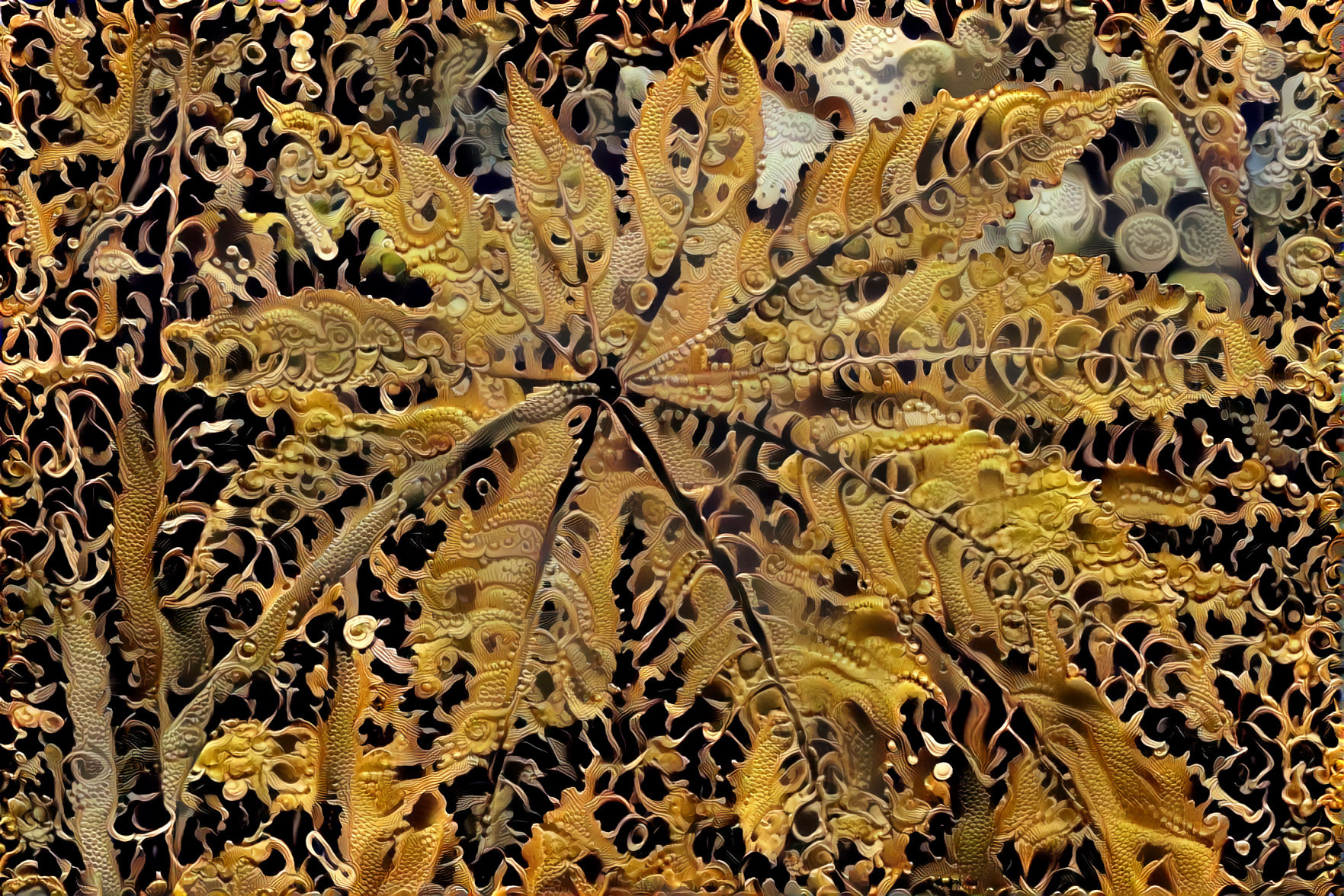 Gold Filagree Leaf