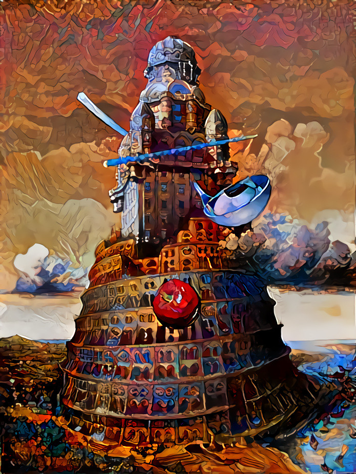Torre de Babel y Palacio Salvo(Montevideo). Obra de Pedro Peralta.