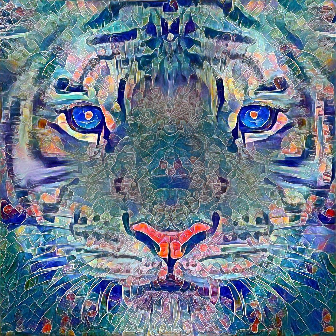 Bluetiful lion gaze