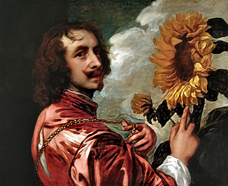 Anthony van Dyck - Self portrait with Sunflower  (1632)