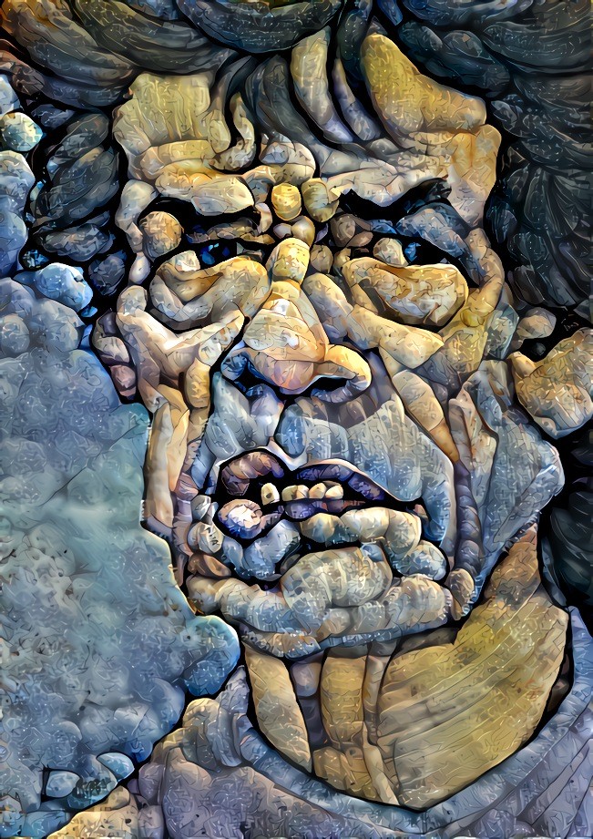 ''Rock 'n' stones'' _ source: ''Mick Jagger'' (Rolling Stones) - artwork by Stavros Damos _ (191126)