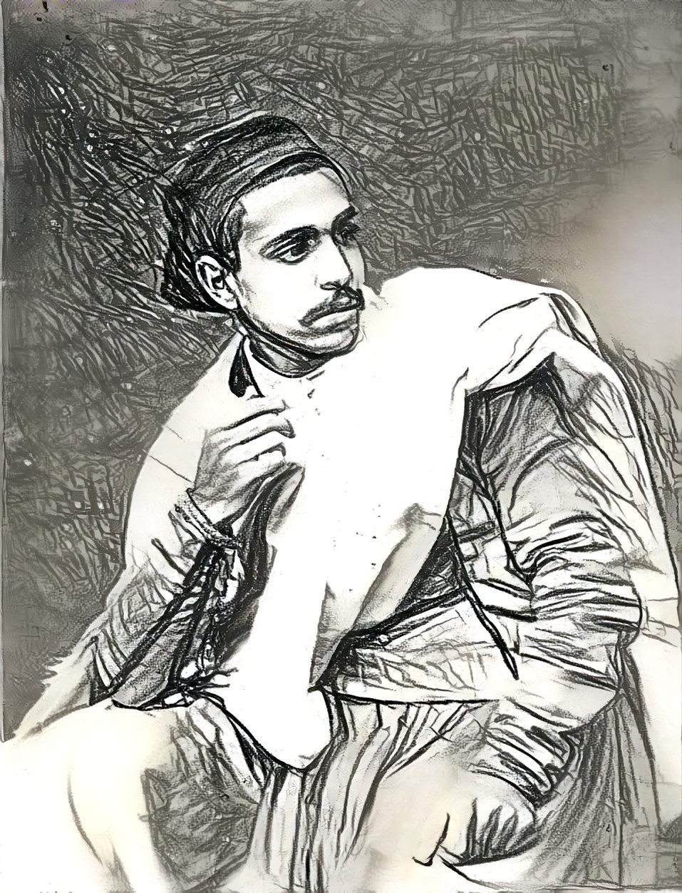 19th Century Algerian Man in Pencil