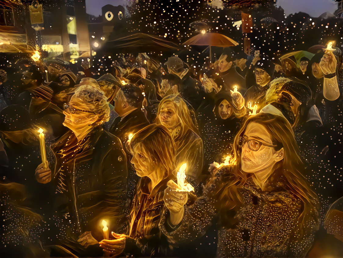 Pittsburgh's community of Squirrel Hill Candlelight Walk on October 28, 2018 after the Tree of Life synagogue shooting.