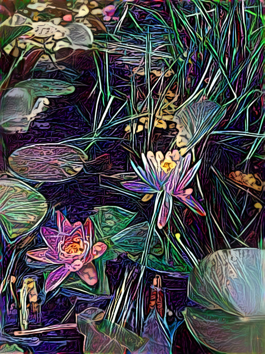 Sketched water lilies 
