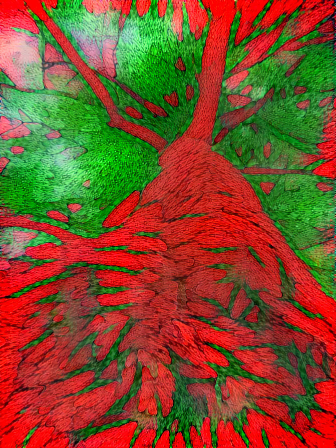 Trippy Tree Red & Green -Picture & Style Taken & Created by Sergio F. ☿☉♃ - aka thesoberpsychonaut/SDFM