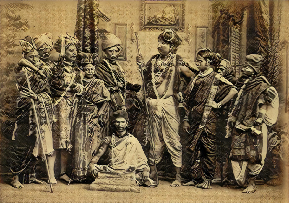 A Marathi Theater Group in Bombay, India, ca. 1875
