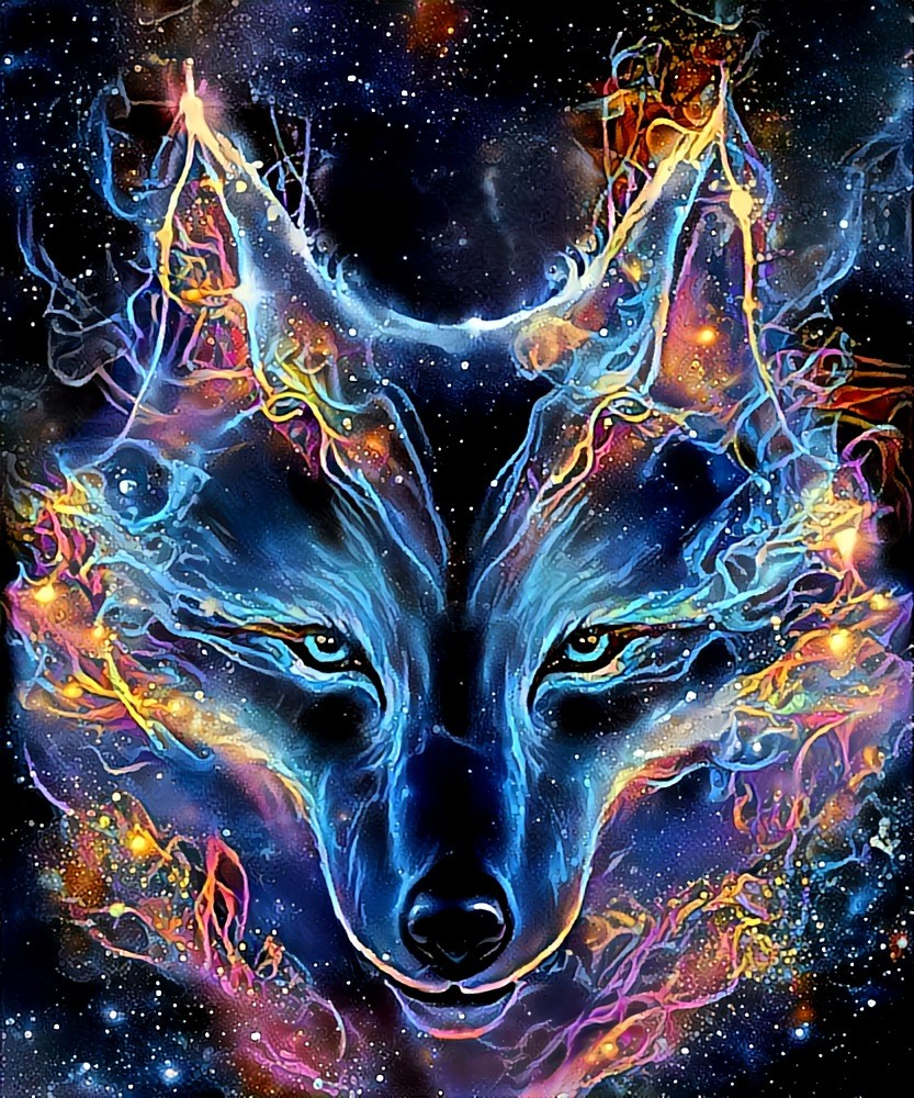 ''Cosmic wolf'' _ source: diamond painting - author not found _ (191129)