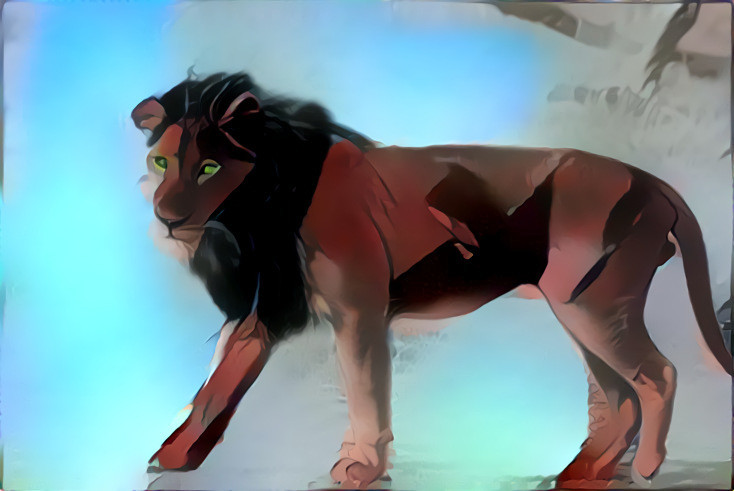 Photo of Lion with Scar from Lion King style - Version 2