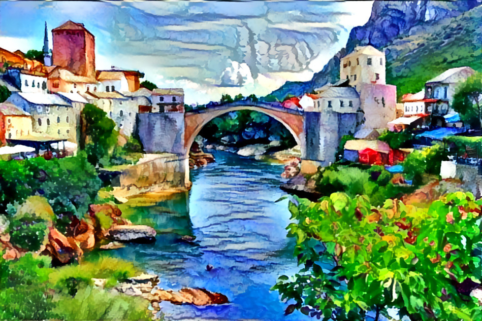 Stari Most bridge in Mostar, Bosnia and Herzegovina version 2
