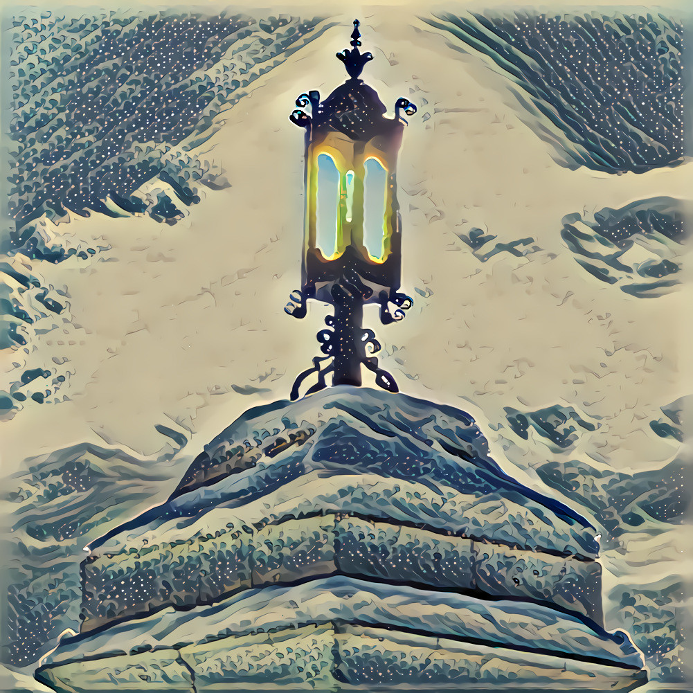 Cemetery gatepost lamp 2
