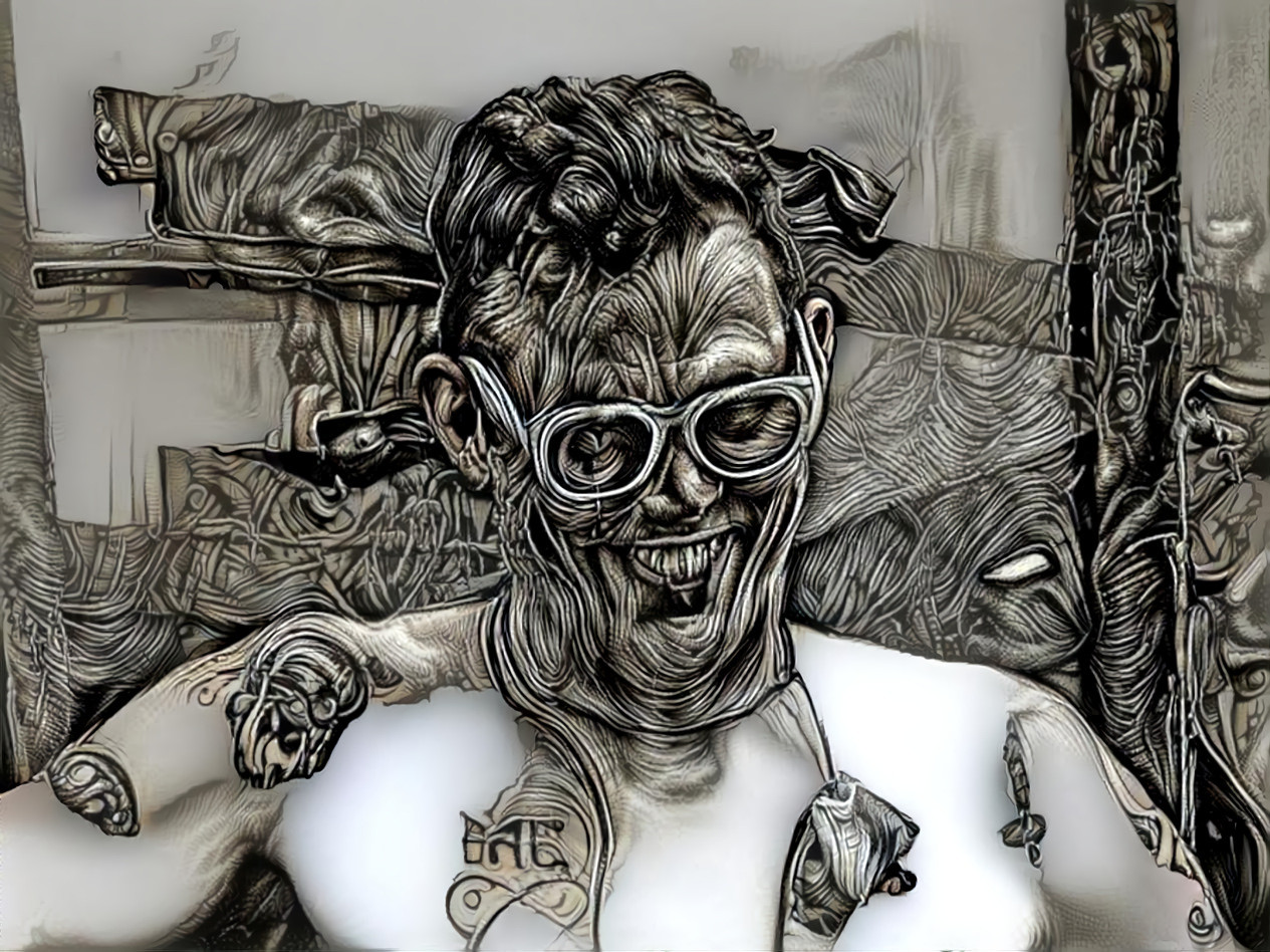 steve-o in sunglasses with smirk ~ grey lines