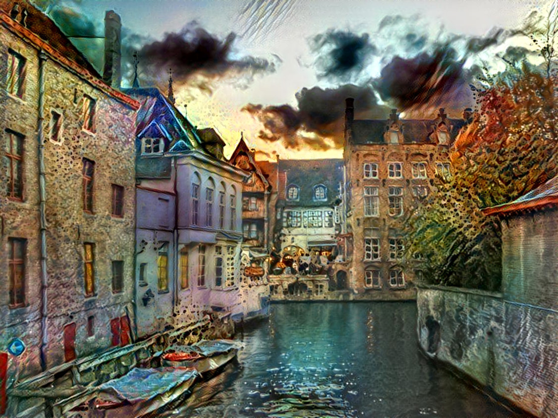 - - -  'Brugge Belgium'  - - - - - - - - - - Digital art by Unreal - from own photo.