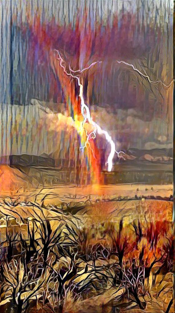 Rainbow Desert Lightning