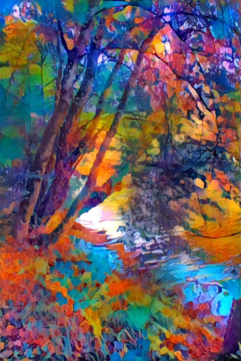 "Riverside Trees" by Unreal from own photo.
